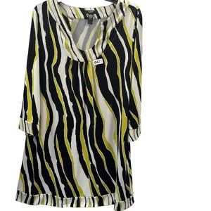 alfani women dress size 1x knee lenght color black white green